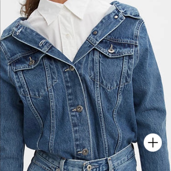 Levi Strauss & Co Off The Shoulder Trucker Denim Jacket 847550000 - Picture 2 of 13